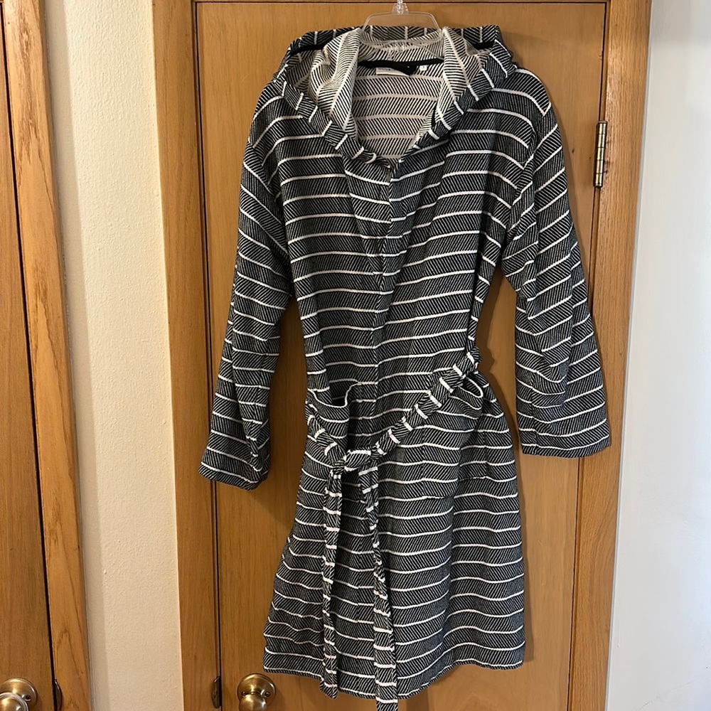 Striped Hooded Women's Robe